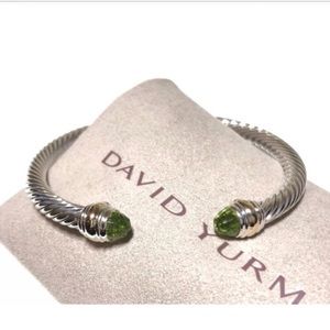 DY peridot & 14k bangle 5mm cable bracelet